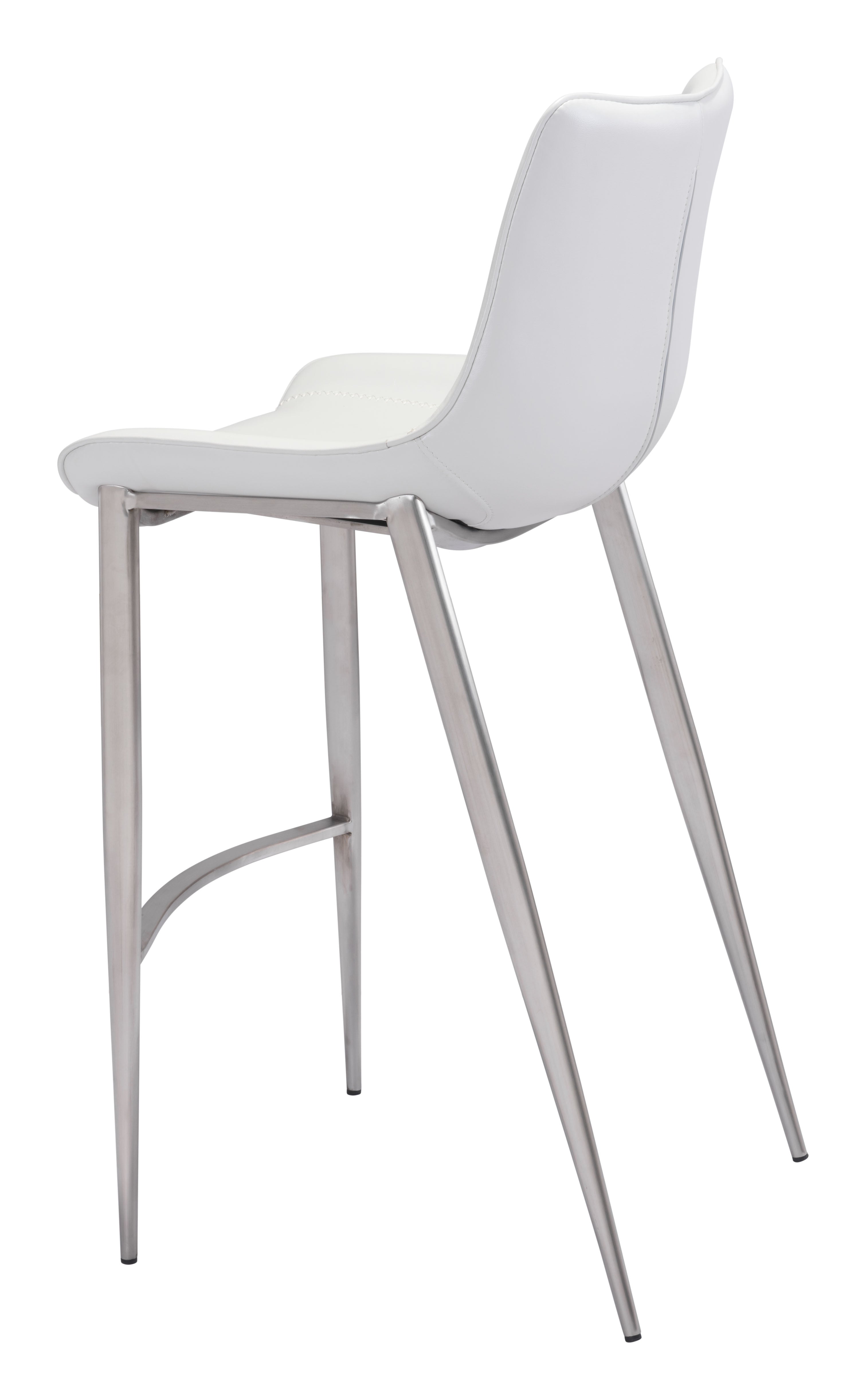 Magnus Barstool White & Silver