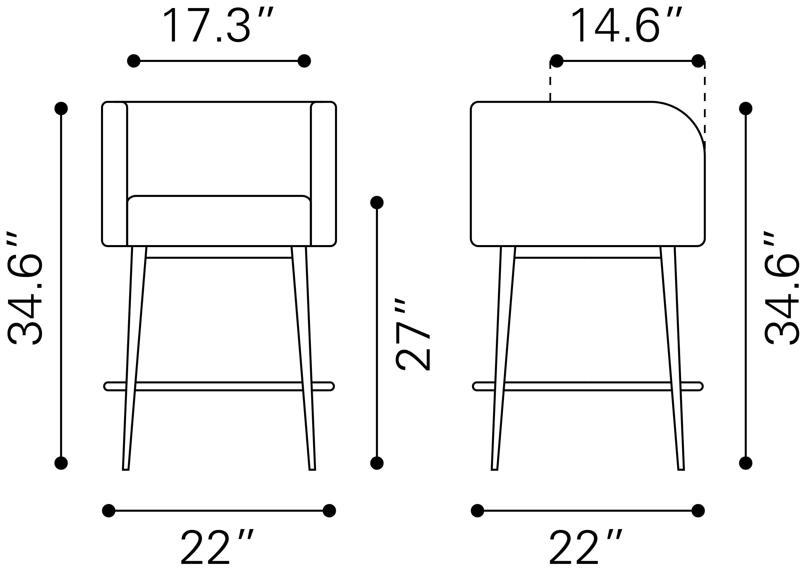 Horbat Counter Stool Black