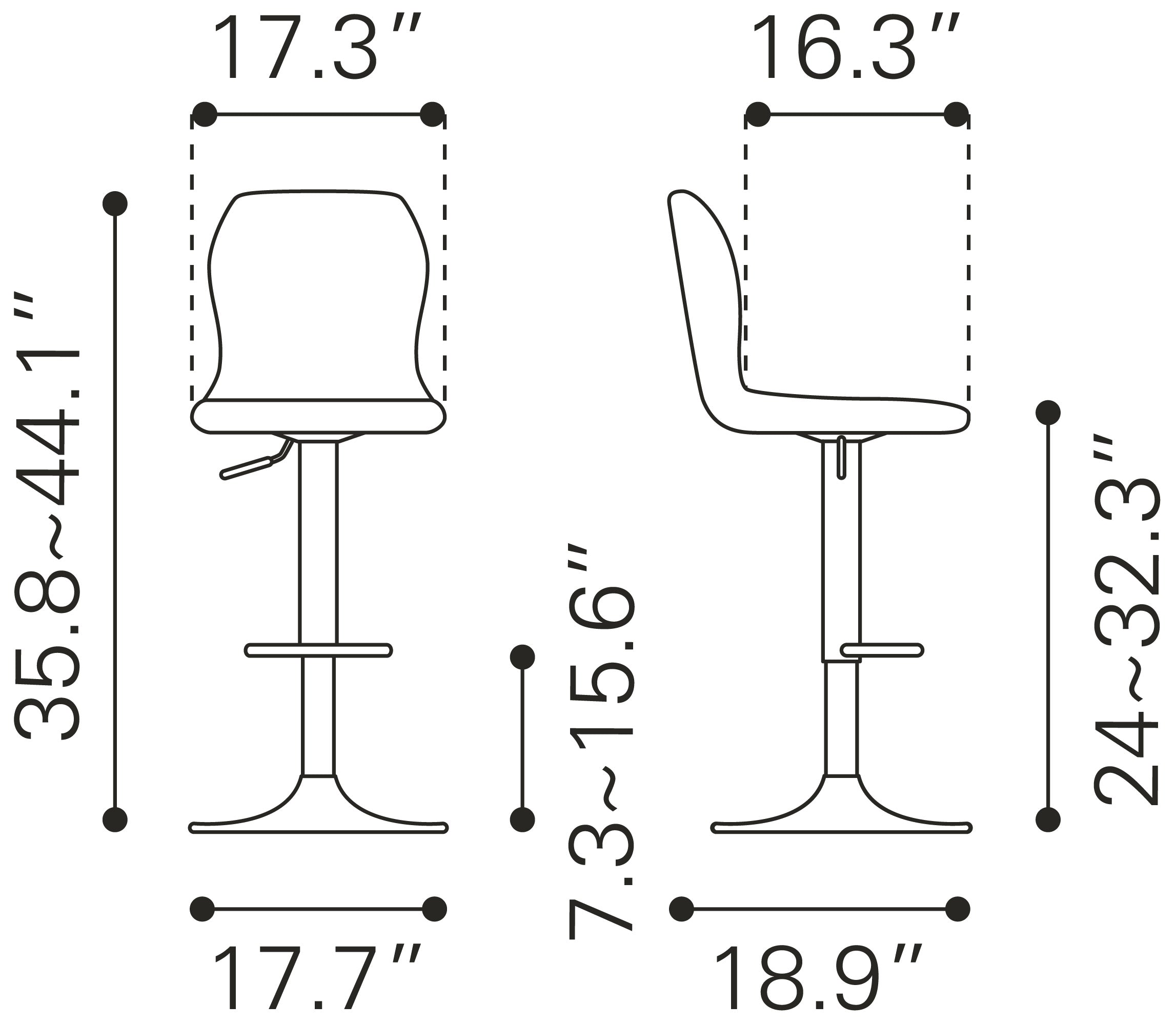 Vital Barstool Vintage Black & Dark Bronze