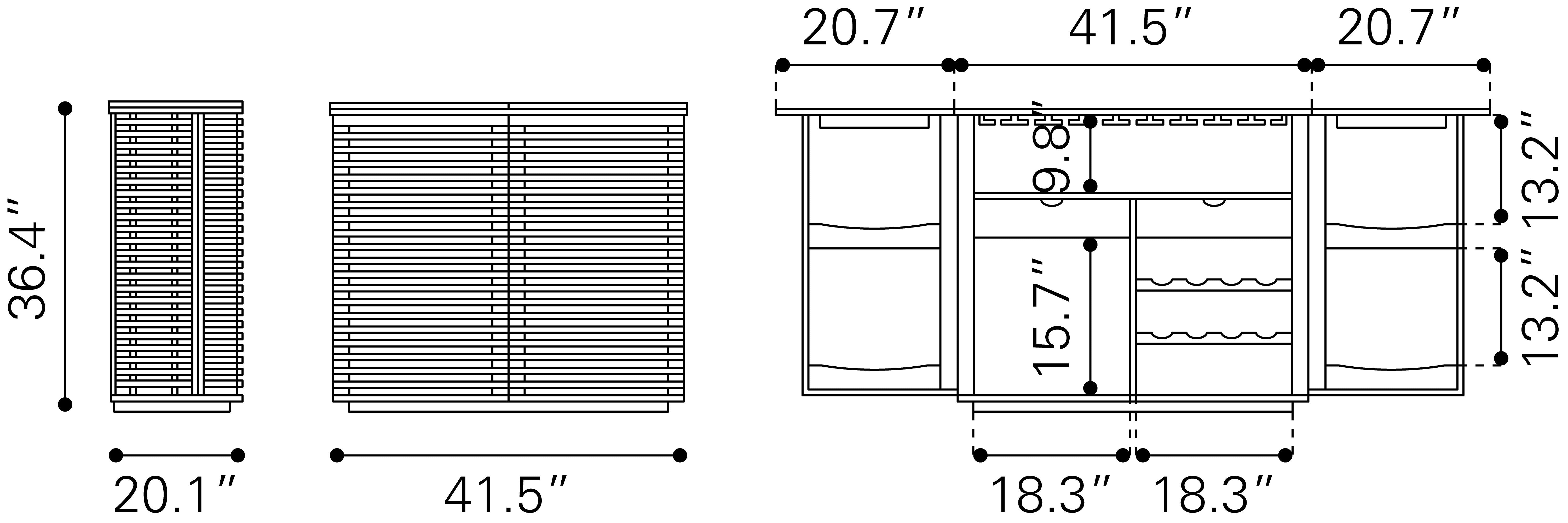 Linea Bar Cabinet Walnut