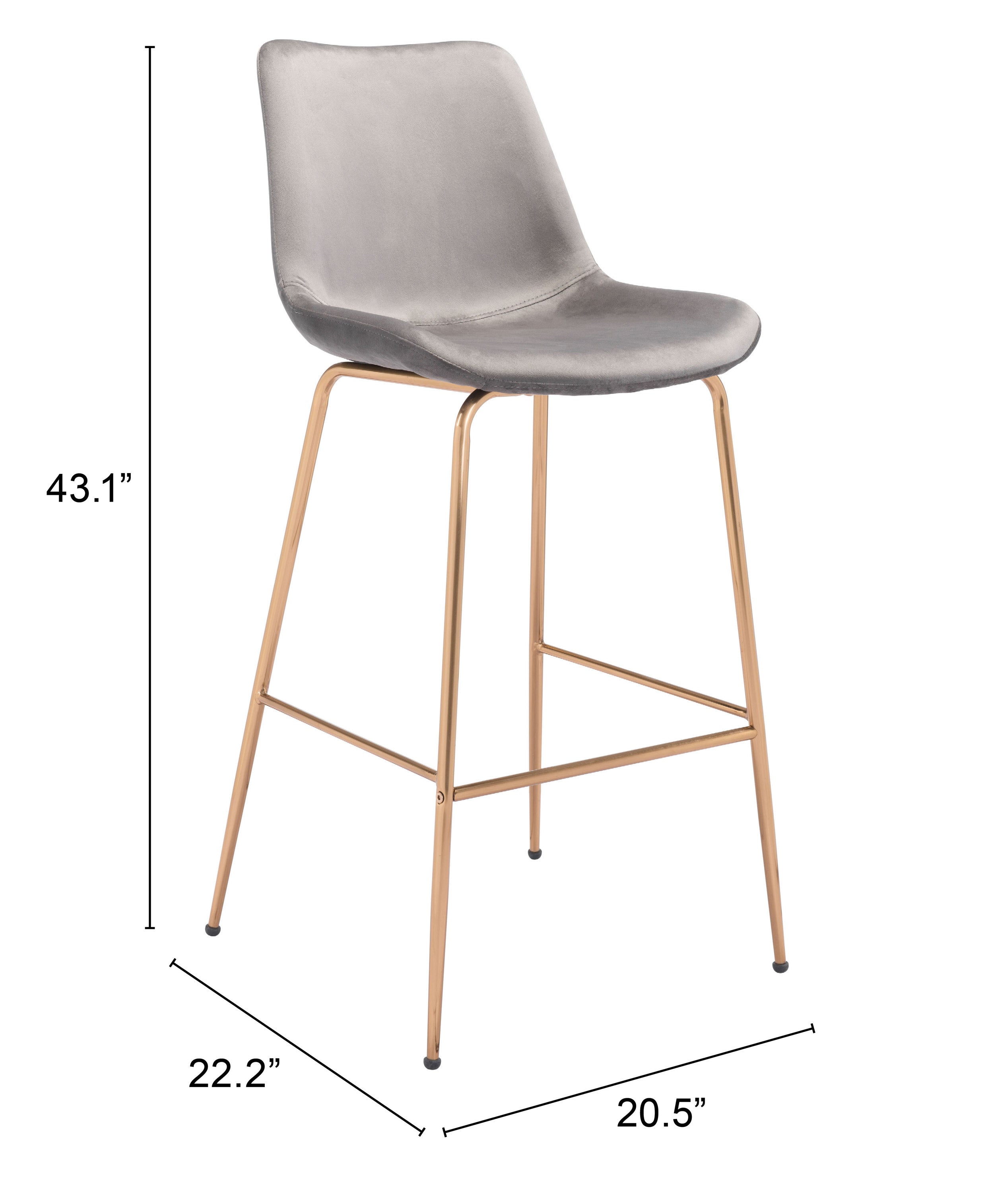 Tony Barstool Gray & Gold