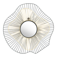 Comet Round Mirror Black & Gold