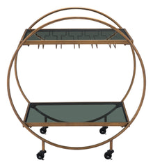 Arc Bar Cart Brass & Black