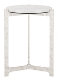 Barmas Side Table White & Silver