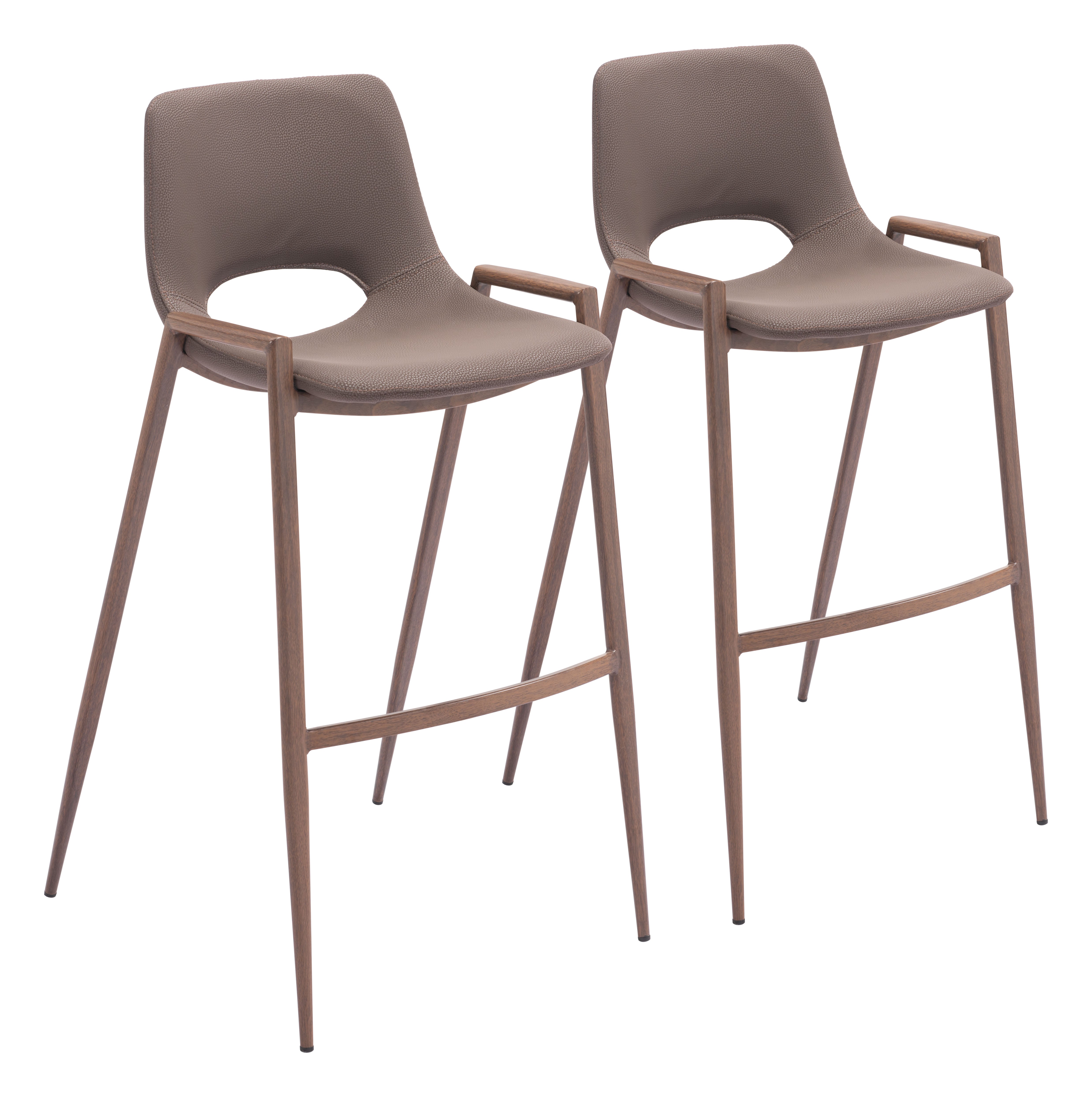 Desi Barstool Brown & Walnut