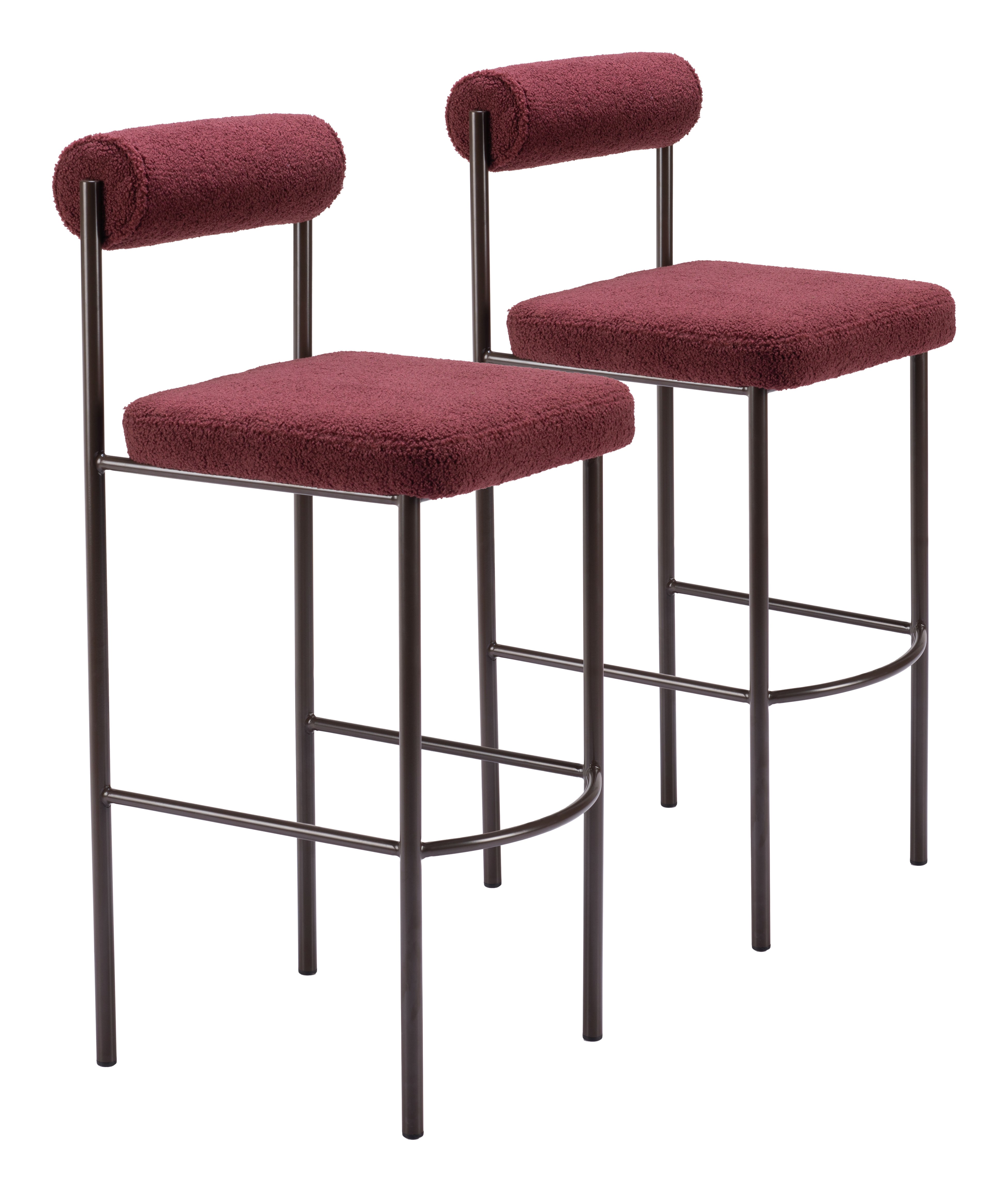 Livorno Barstool (Set of 2) Red & Bronze