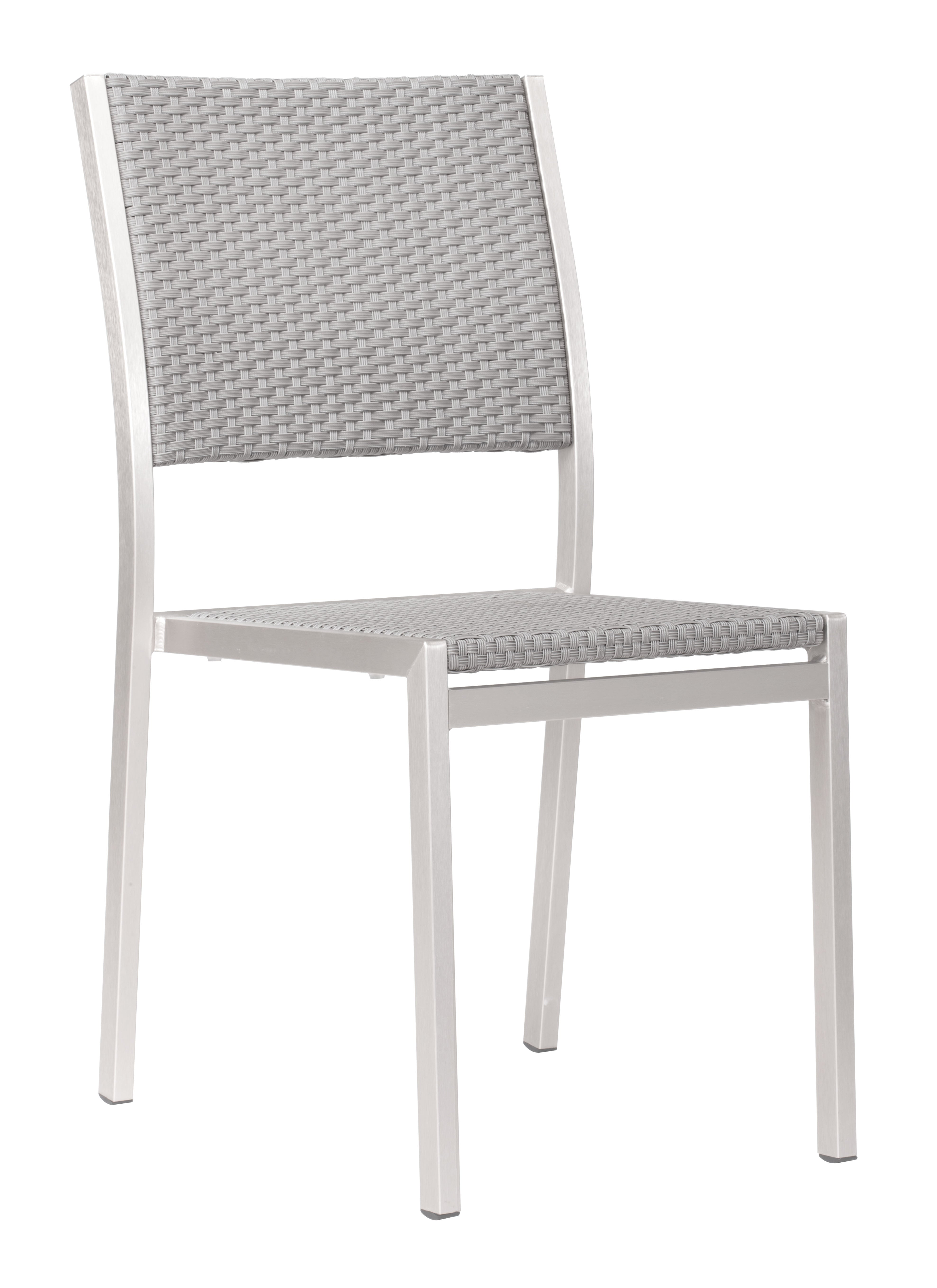 Metropolitan Armless Dining Chair (Set of 2) Gray & Silver