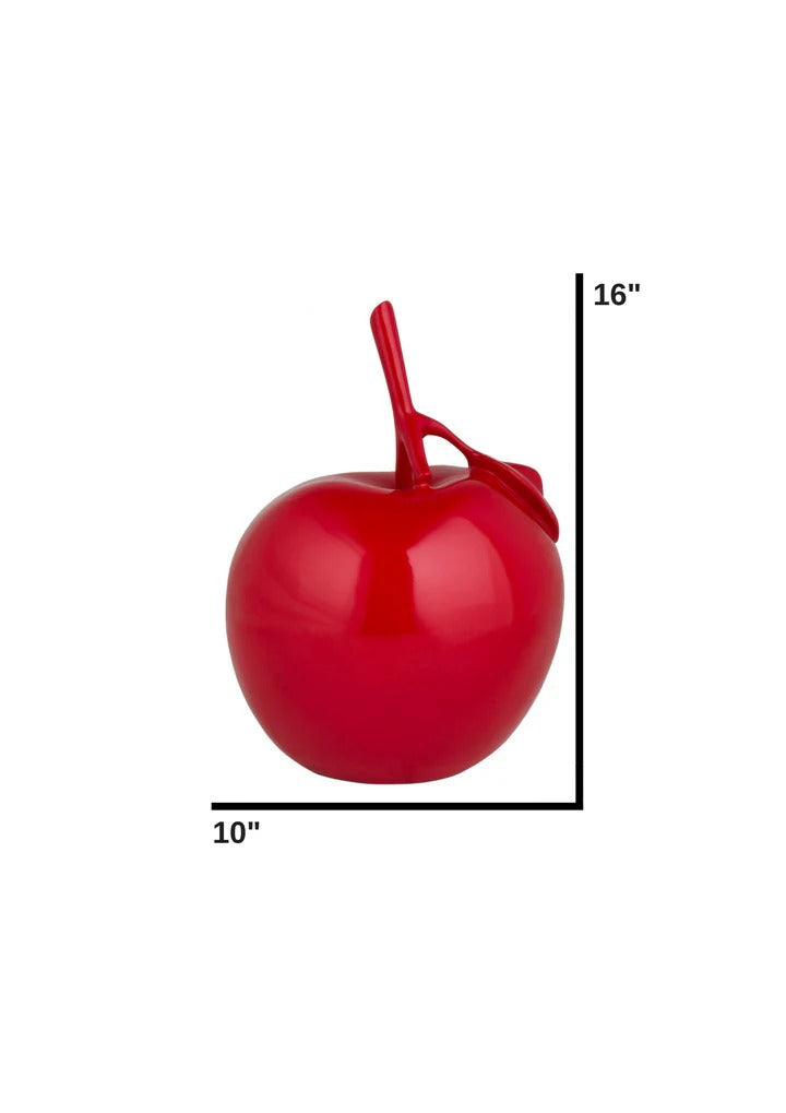 Exclusive Solid Color Apple Sculpture Red - Premium 16" Modern Resin Art Collection