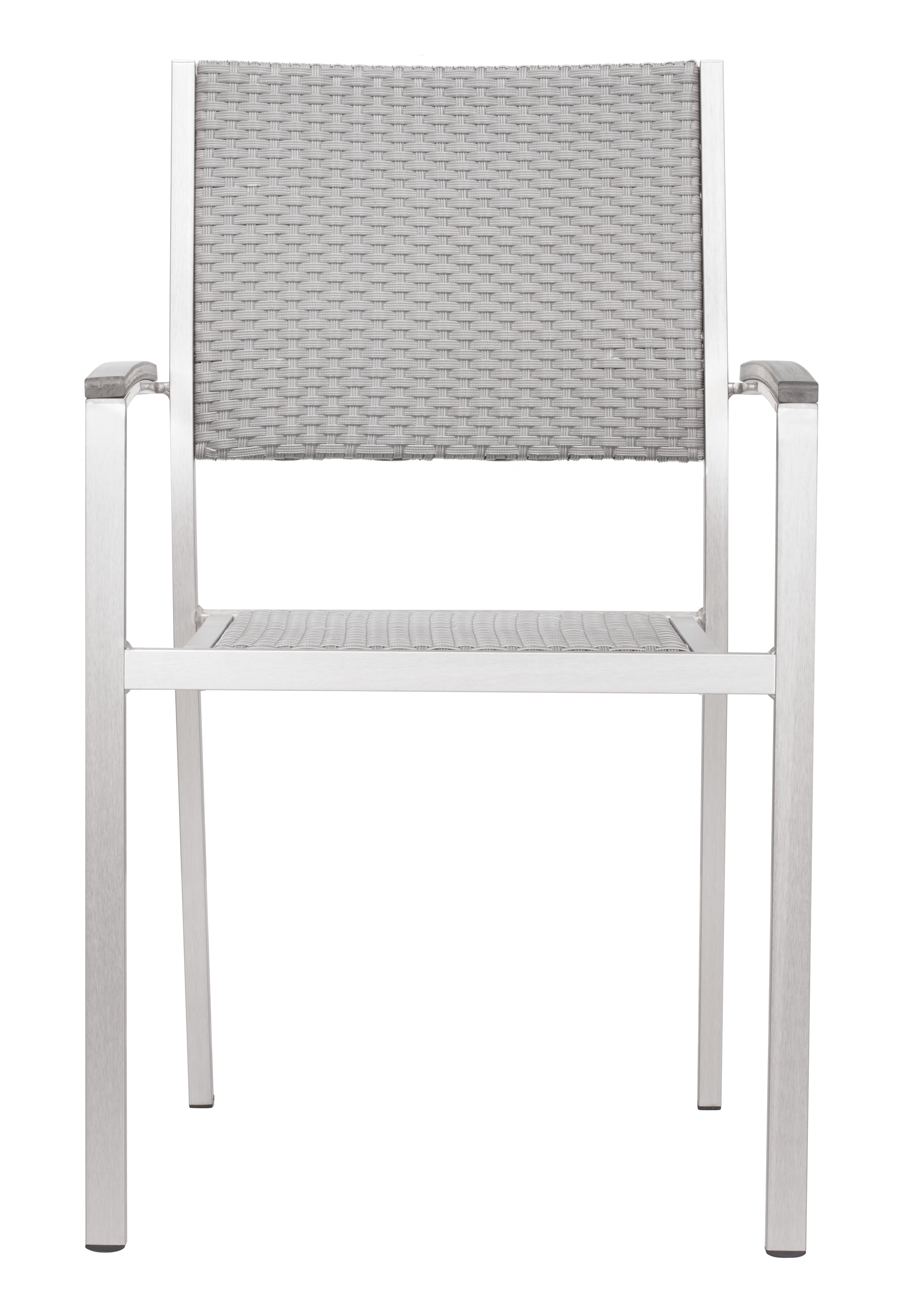 Metropolitan Dining Arm Chair (Set of 2) Gray & Silver