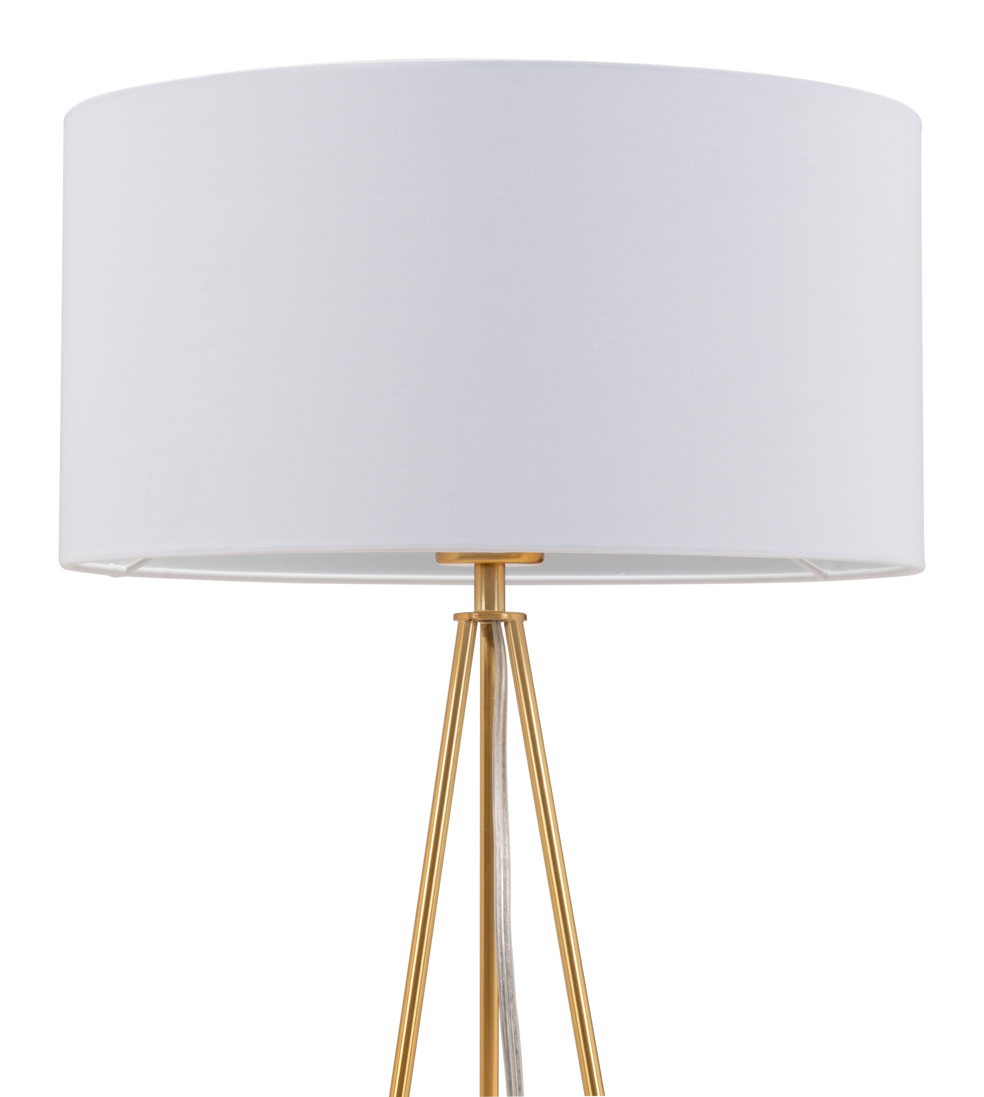 Sascha Table Lamp White & Brass