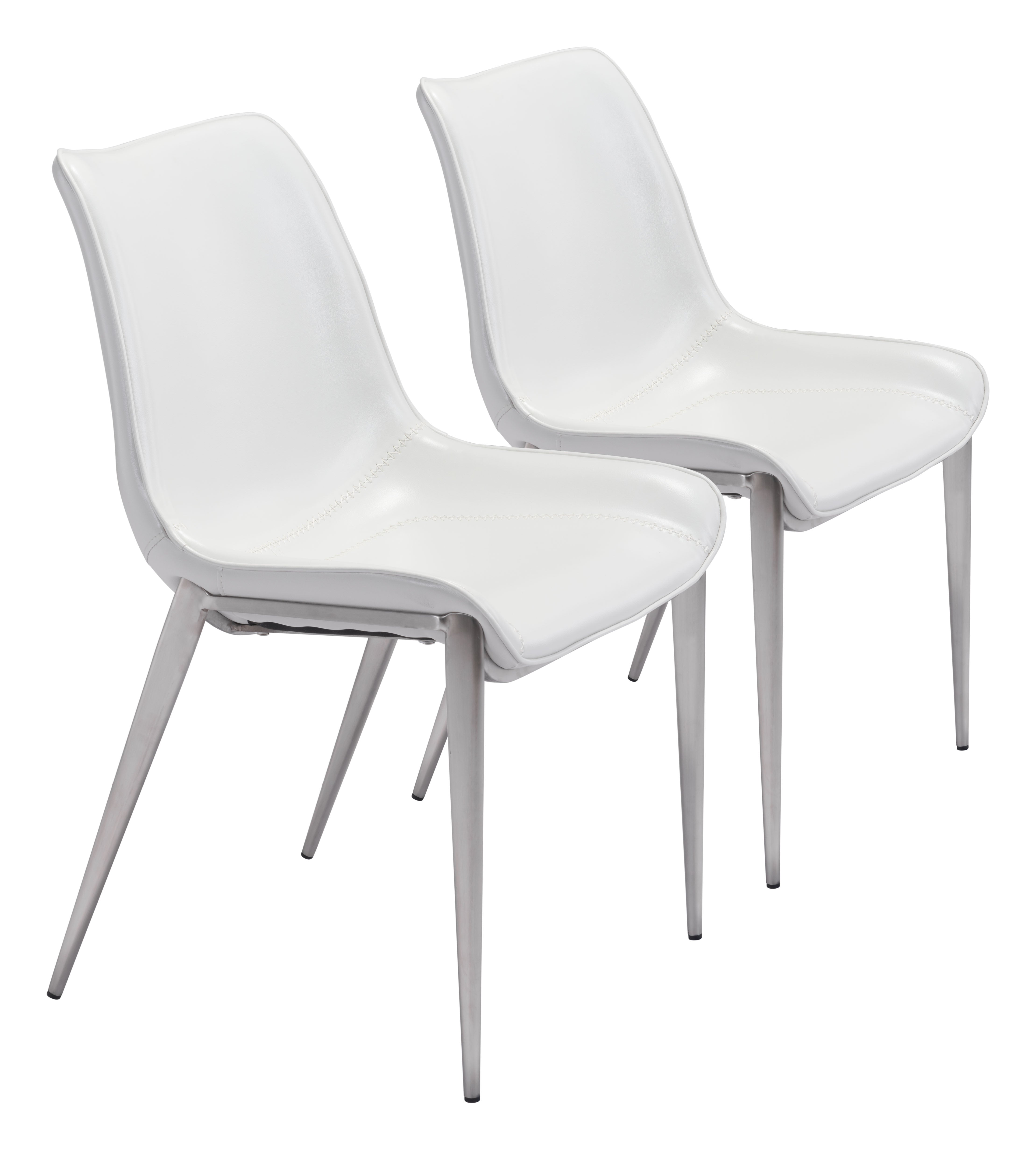 Magnus Dining Chair White & Silver