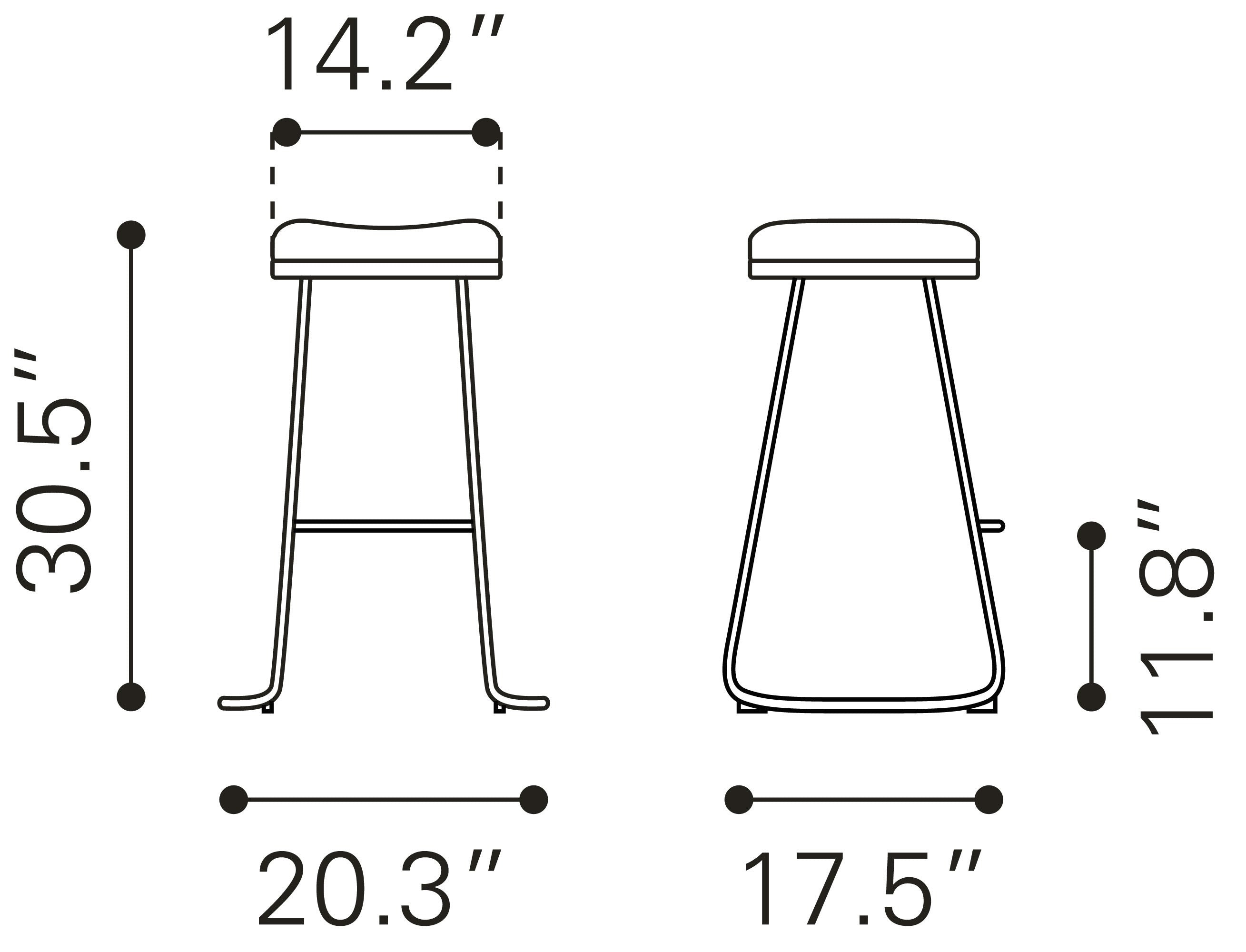 Bree Barstool White & Gold