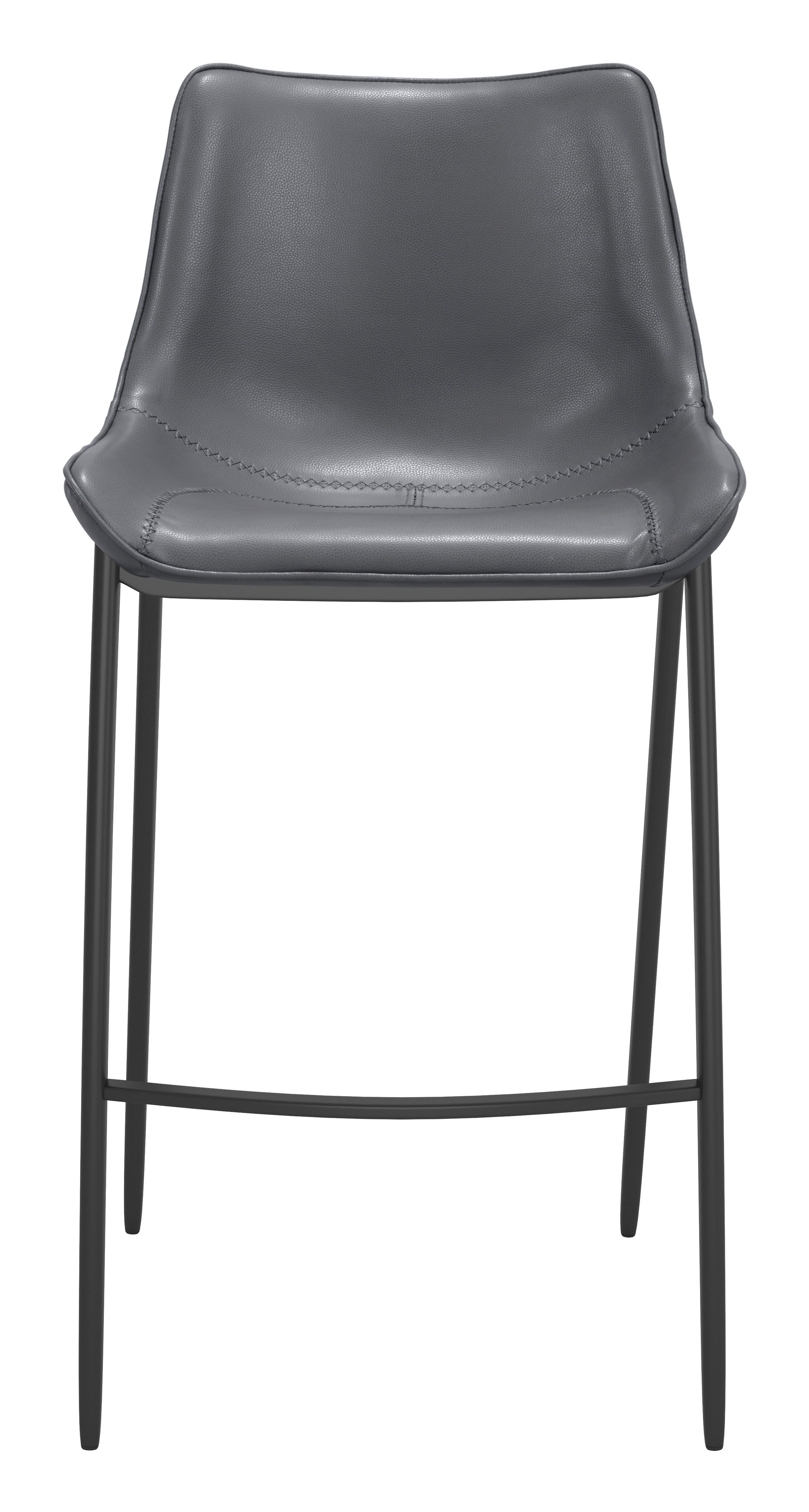 Magnus Barstool (Set of 2) Dark Gray & Black