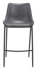 Magnus Barstool (Set of 2) Dark Gray & Black