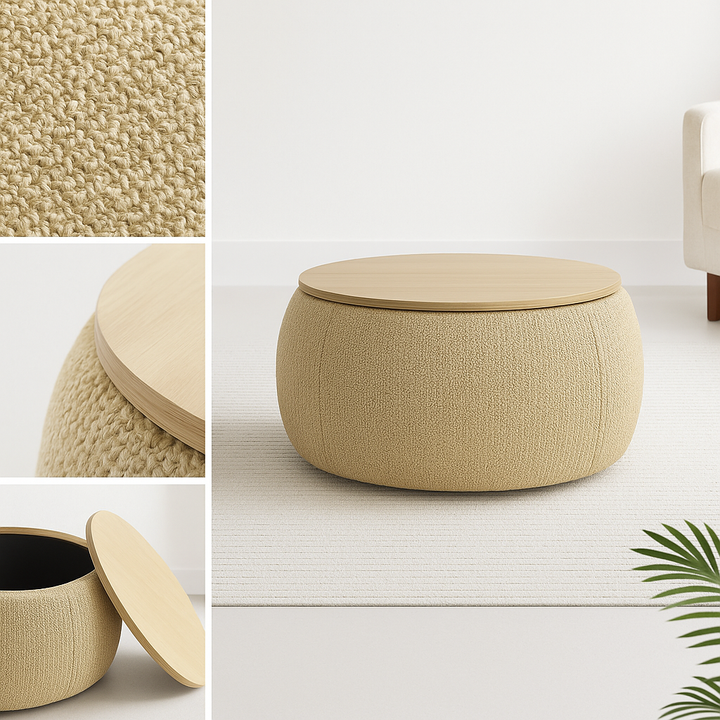 Ultimate Space-Saving Storage – Multipurpose Ottoman & End Table | Modern Furniture Solution | Trufairs
