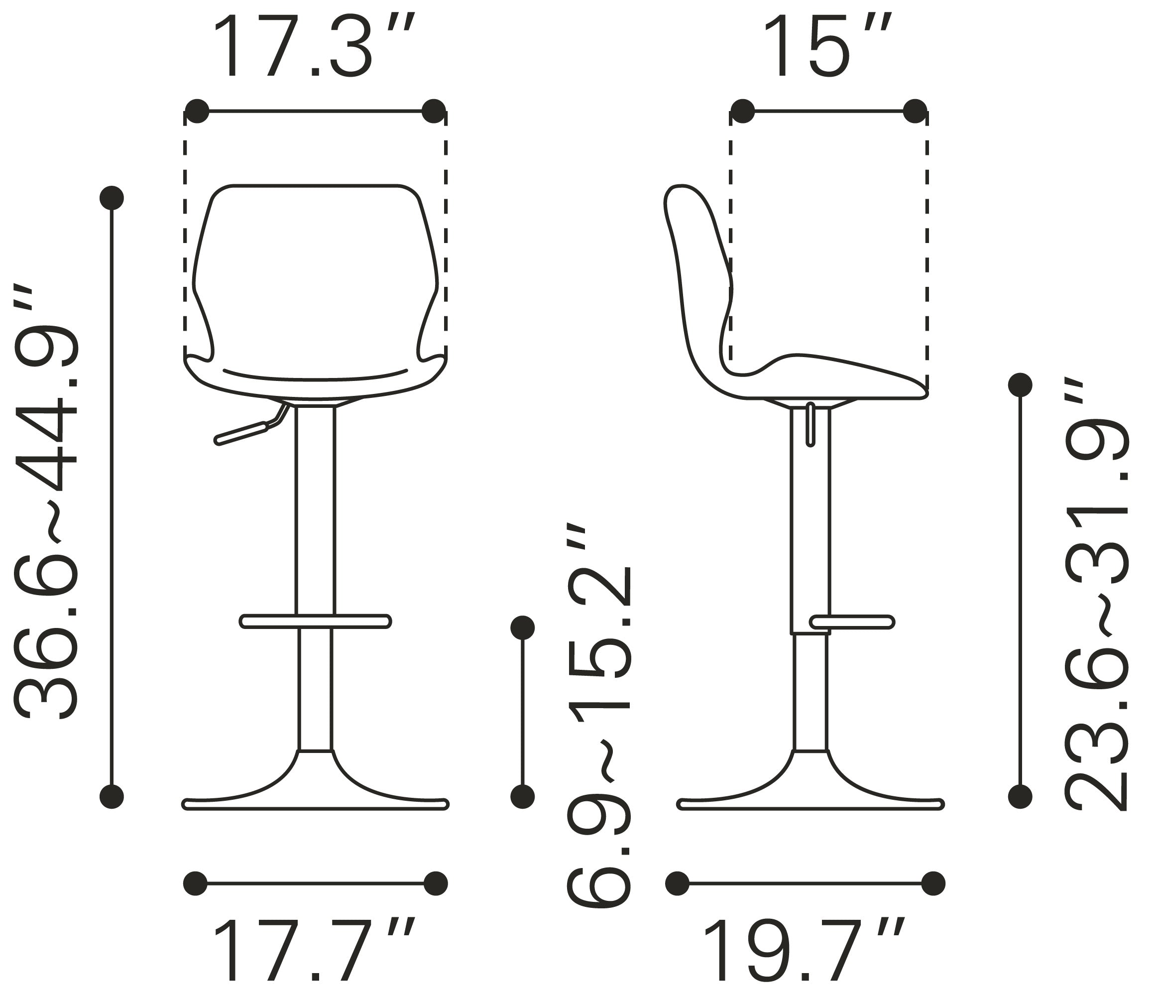 Seth Barstool Vintage Gray & Dark Bronze