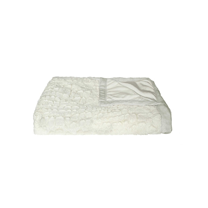 IvoryFur Luxe Embroidered Faux Fur Throw – Reversible Plush Blanket | Designer Accent | Trufairs