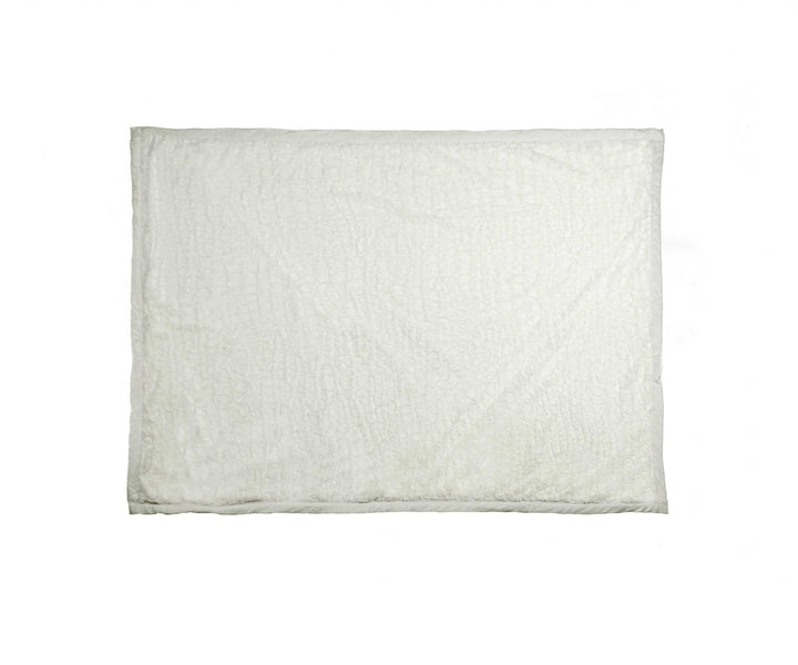 IvoryFur Luxe Embroidered Faux Fur Throw – Reversible Plush Blanket | Designer Accent | Trufairs