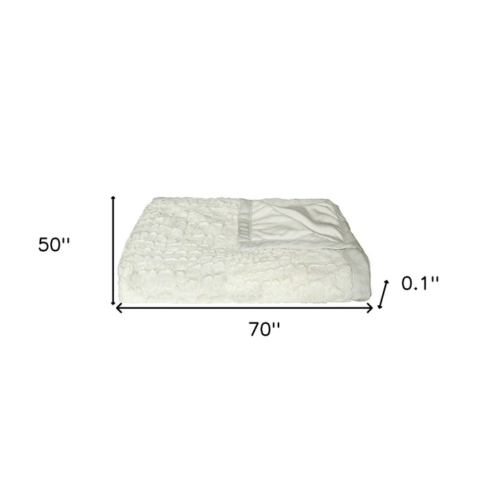 IvoryFur Luxe Embroidered Faux Fur Throw – Reversible Plush Blanket | Designer Accent | Trufairs