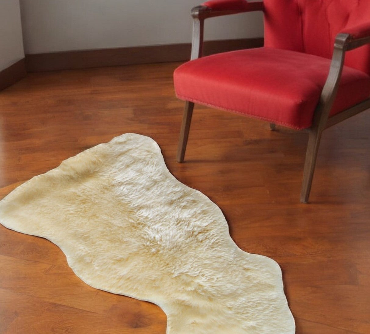 2' X 3' Gold Sheepskin Non Skid Area Rug