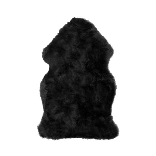 2' X 3' Black Shag Sheepskin Area Rug