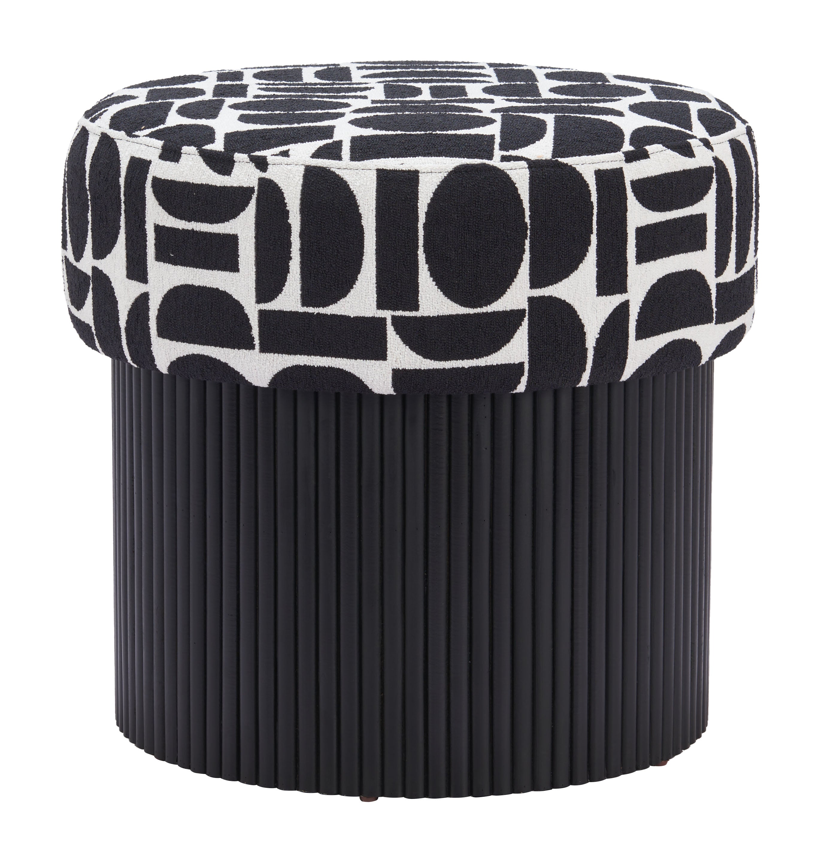 Boto Storage Ottoman Black & White