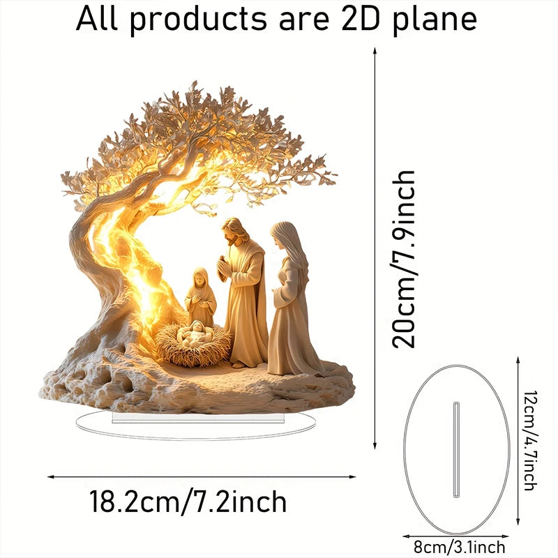 2D Nativity Scene Figurine Tabletop