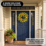 SUNFLOWER WREATH FOR FRONT DOOR – SUMMER FLORAL PORCH DÉCOR - 2
