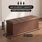 BENCH WITH STORAGE – FOLDING OTTOMAN WITH PADDED SEAT - 2
