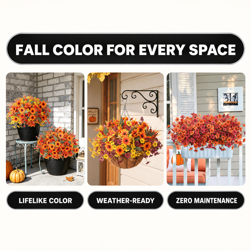 ARTIFICIAL FLOWERS FOR OUTDOORS – UV-RESISTANT FALL MIX - 2