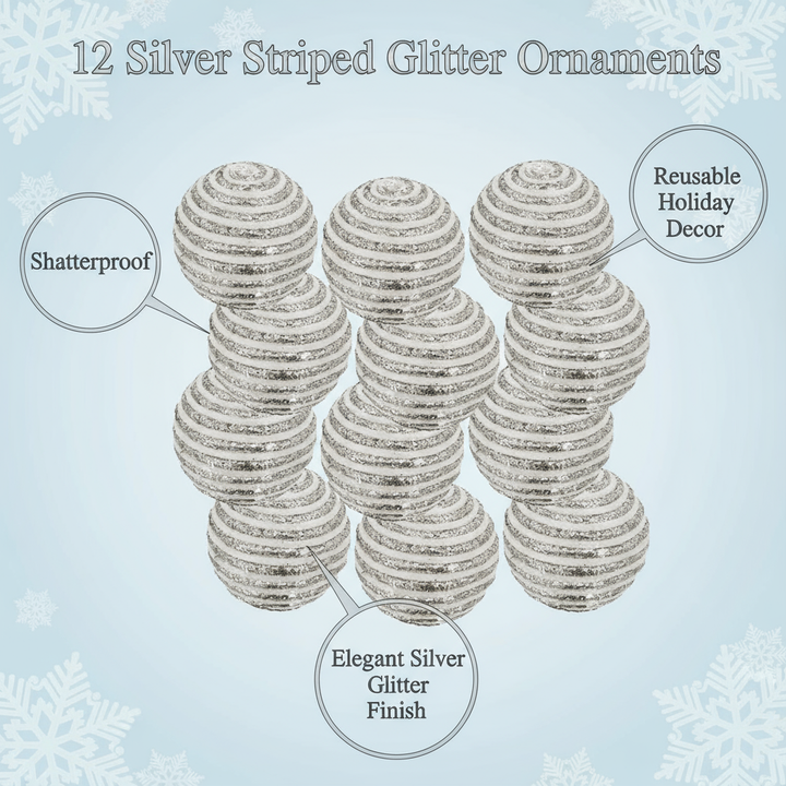 D39 Christmas Ball Ornaments - Set of 12 Plastic Decorative Hanging Balls for Holiday Decor | Trufairs