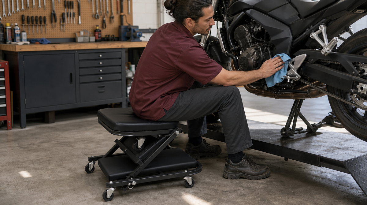 2-in-1 Mechanic Creeper Seat - Folding Z-Creeper, 300-450 lbs - image 2