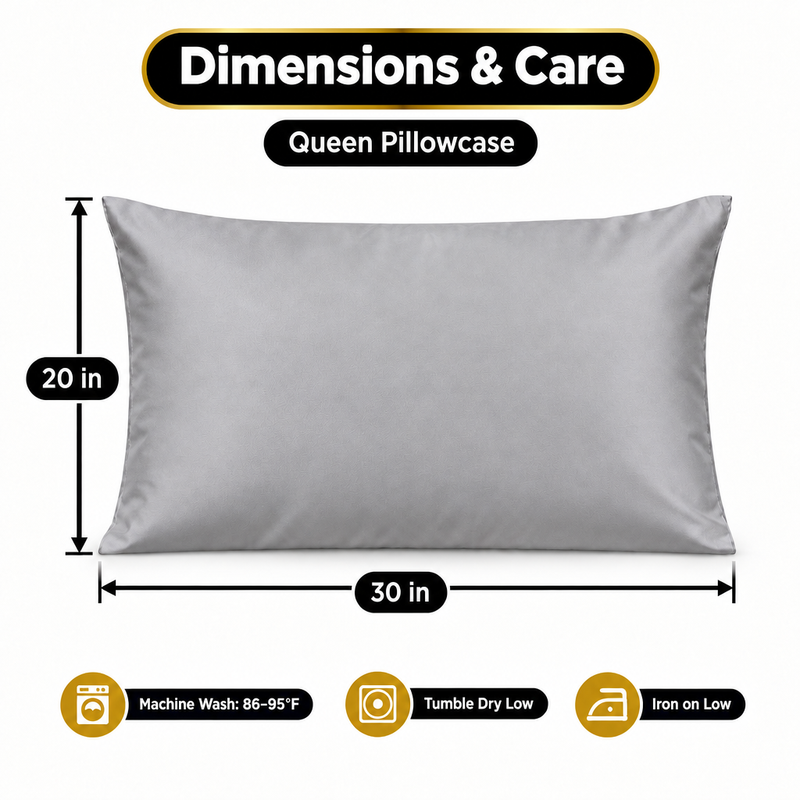 100% Viscose from Bamboo Pillowcases with Zipper, Set of 2 - 2