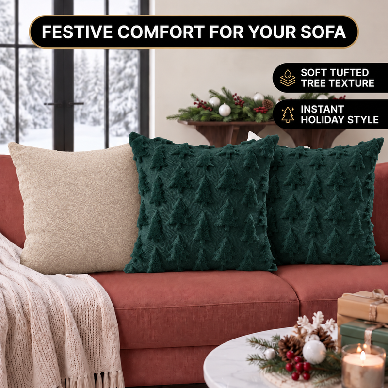 Christmas Pillow Covers 18x18 – Decorative Set of 2 - 2