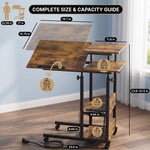 C-SHAPED END TABLE WITH CHARGING STATION – ADJUSTABLE HEIGHT - 2