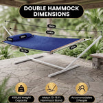 2-Person Quilted Outdoor Hammock 12FT – Double Layer with Pillow & Storage - 2