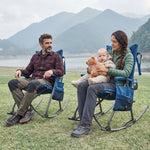Oversized Folding Rocking Camping Chair with Padded Comfort & Portable Design - 2