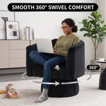 Swivel Accent Chair with Storage, 360 Degree Velvet Small Accent Chair, No Assembly Comfy Bedroom Chair for Living Room, Reading, Dressing Room - 2