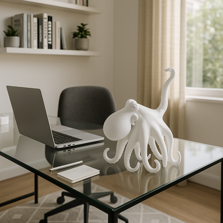 Exclusive Sugvar the Octopus Frosted White Resin Sculpture - Premium 18" Marine Art Collection