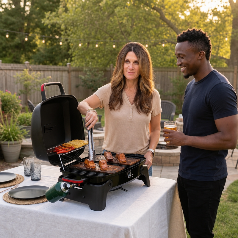 PORTABLE TABLETOP BBQ GRILL – CHARCOAL OUTDOOR GRILLS FOR CAMPING, PATIO, BEACH & BACKYARD - 2
