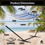 2-Person Outdoor & Indoor Hammock with Adjustable Height, Pillow & Stand – Portable, Sturdy, Colorful - 2
