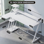 L-SHAPED GAMING DESK – LED LIGHTS & POWER OUTLETS - 2