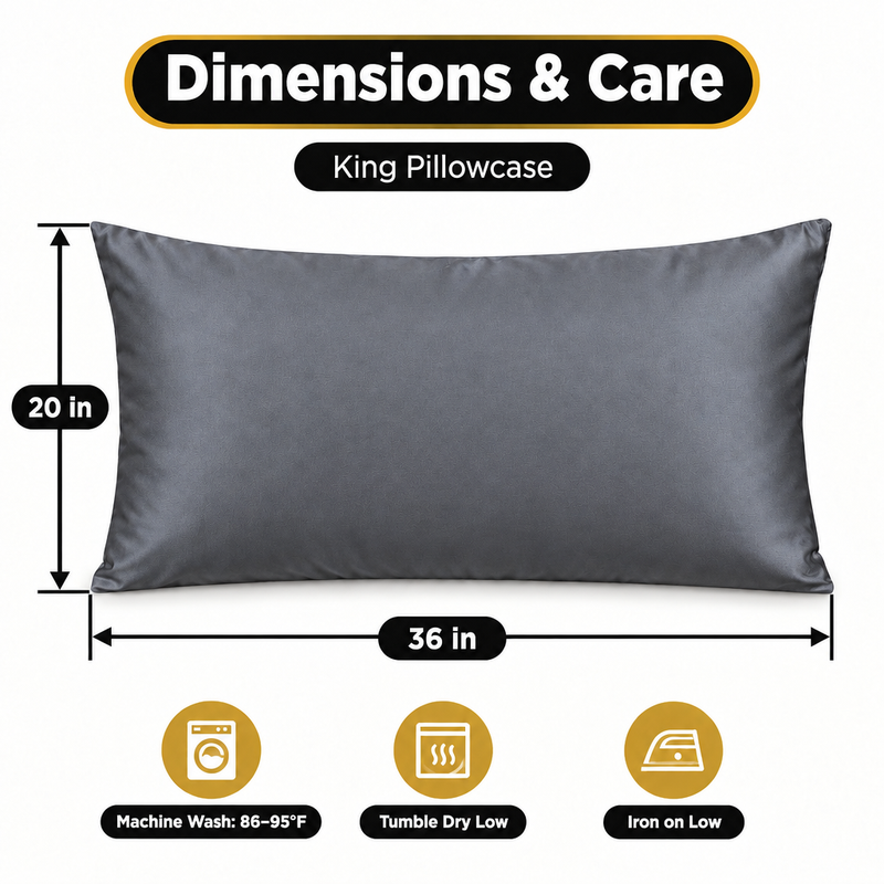 100% Viscose from Bamboo Pillowcases with Zipper, Set of 2 - 2