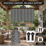 Boho Macrame Double Hammock Swing with Tassels – 2 Person Hanging Chair for Indoor & Outdoor Relaxation - 2