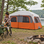 8-10 Person Instant Cabin Camping Tent with Room Divider & Rainfly - 2