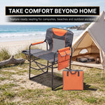 Camping Directors Chair, Heavy Duty,Oversized Portable Folding Chair with Side Table, Pocket for Beach, Fishing,Trip,Picnic,Lawn Blue - 2