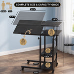 C-SHAPED END TABLE WITH CHARGING STATION – ADJUSTABLE HEIGHT - 2