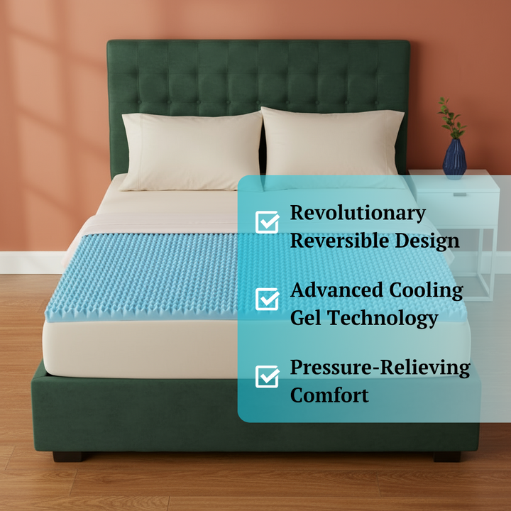 All Season Reversible Hypoallergenic Cooling Mattress Topper, Full Size, 1.5 inch Foam