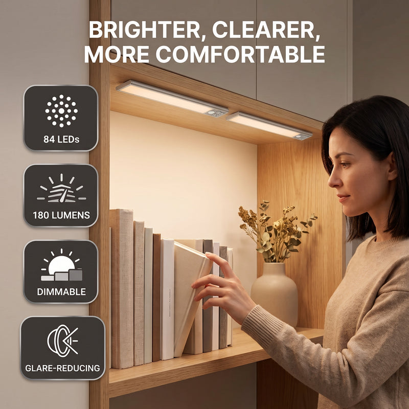 Rechargeable Under Cabinet Lights with Motion Sensor, 2-Pack - 2