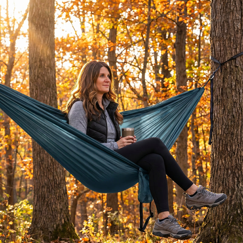 Over 600lbs Hammock, 1-2 person, Nylon with Mosquito Net - 2